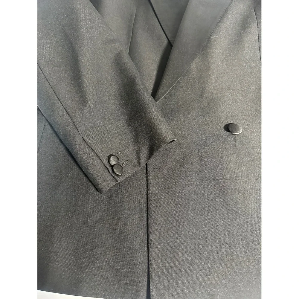 Salvatore Dino Roma Louis Copeland Mens Black Double Breasted Tuxedo Jacket 38R